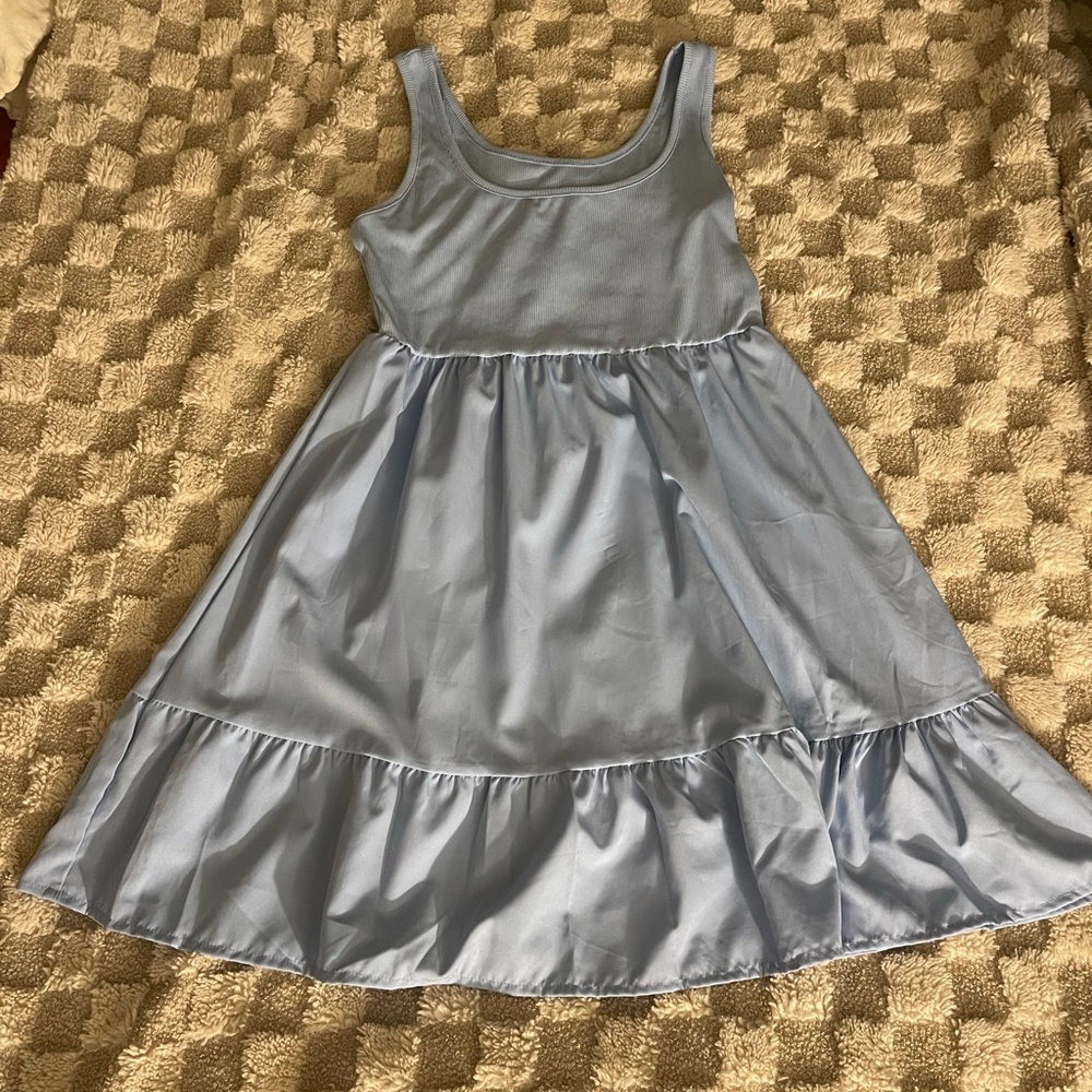 SHEIN Light Blue Tiered Dress 👗